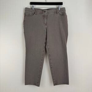 Chico's Size 3 Pants Women's US 16 Taupe Chino Ankle Length Elastic Lined Waist